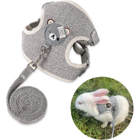Rabbit Harness, Adjustable Nylon Leash, Alloy Buckle, Small Animal 27-35 cm (1/5)