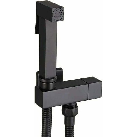 Bidet-Sprühset für Toilette, Handbrause aus schwarzem Messing, Wandbrause, Komplettset für die Toilette, Körperpflege, G1/2
