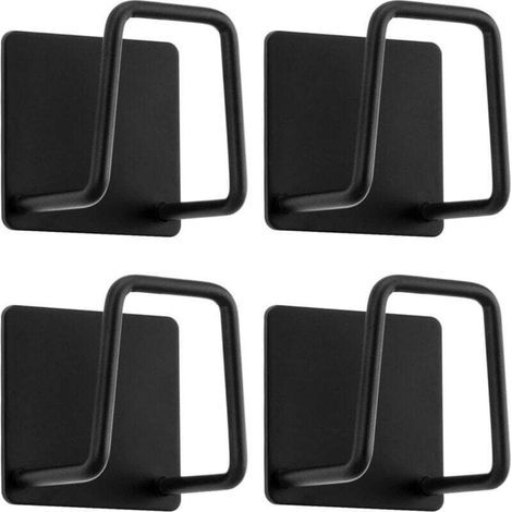 Gancio porta spugne per piatti, in acciaio inox 304, adesivo - Accessori per lavello - Gancio adesivo, per cucina e bagno (confezione da 4, nero) (1/4)