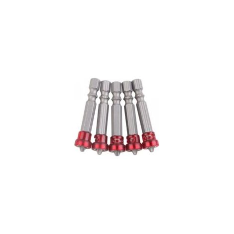 Set di 5 cacciaviti elettrici, impugnatura esagonale rossa, punta magnetica da 50 mm, accessori per utensili elettrici - Crezuo