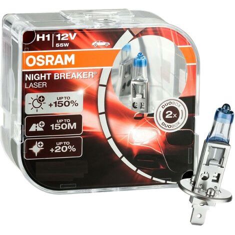 2er Set OSRAM Glühlampe H1 Night Breaker Laser +150% 12V 55W 64150NL (1/5)