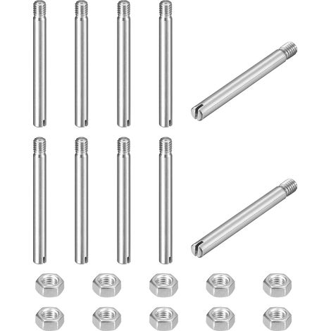 10pcs Goupilles Cylindriques avec Écrou, M3x30mm Goujon Cylindrique Fendu Fileté Externe 304 Acier Inoxydable Industriel Mécanique Chevilles Support d'Étagère Tige Fixation Meubles (1/5)