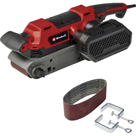 Einhell Levigatrice a nastro TE-BS 850 E (850 W, 400 m/min, velocità del nastro abrasivo, regolazione fine del nastro, aspirazione della polvere, anche per uso fisso, accessori inclusi)