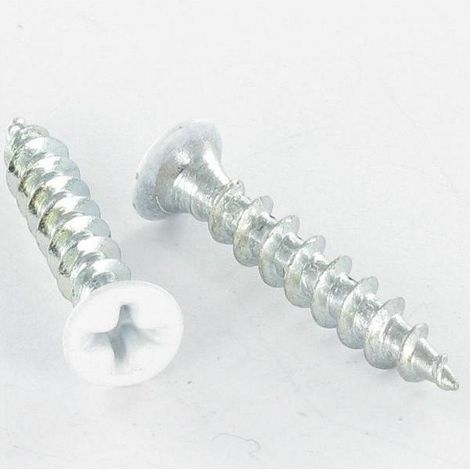 Vis PVC Tête fraisée TF Phillips 4.2X25 Acier zingué Laqué blanc RAL9010 blanc pur-1 pièce