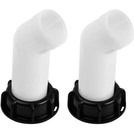 Lot de 2 Bec de Vidange avec éCrou IBC Buse de Réservoir d'eau Raccord de Vanne Extension Buse de Tuyau Adaptateur, Adaptateur de Réservoir d'eau, pour Raccord Robinet Cuve IBC, 60 MM(Blanc) (1/5)