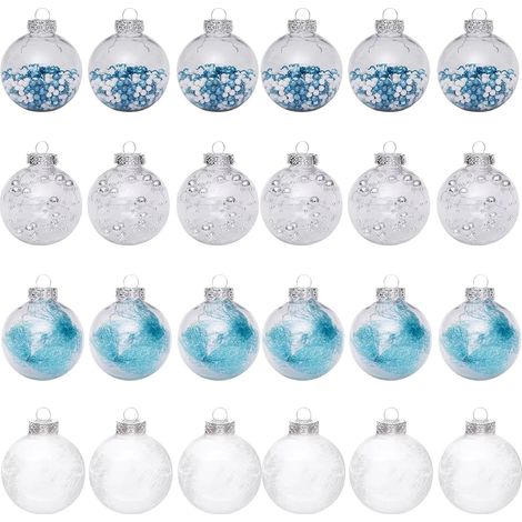 Boules de Noël Déco maison, Déco saisonnière, Accessoires de fête Kit 24 Décorations Noël pour Sapin Pour le Nouvel An, Thanksgiving, les fêtes, bureaux, pièce, la fenêtre, escaliers, portes (1/5)