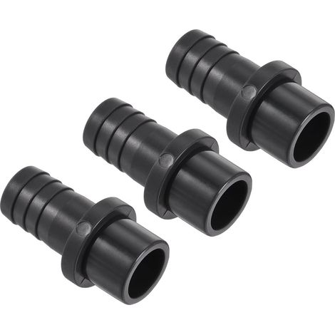 Lot de 3 raccords de tuyau en PVC, 16 mm x 20 mm, adaptateur de tube droit pour tuyau d'eau, irrigation, jardin, plomberie (3 pièces, noir) (1/5)