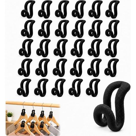 Non-Slip Hanger Connection Hooks, Space Saving Hook for Hanger, Vertical Wardrobe Organizer, Clothes Hanging Accessories, Storage Strong (1/5)