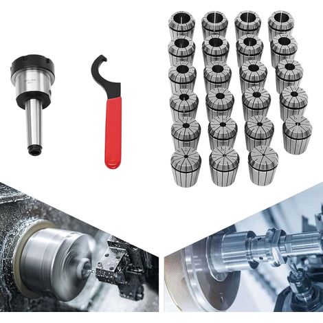 23-tlg Spannzangen Set ER40 Spannzangenfutter MK3 M12 Hochpräzise Spannzangenset 4-26 mm Spannzangensatz für CNC Fräsmaschine