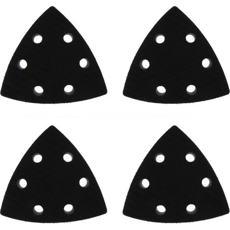 Set di 4 tamponi lucidanti per levigatrici triangolari da 90 x 90 mm, tamponi lucidanti triangolari in spugna morbida a 6 fori, adatti a tutte le levigatrici triangolari standard (1/4)