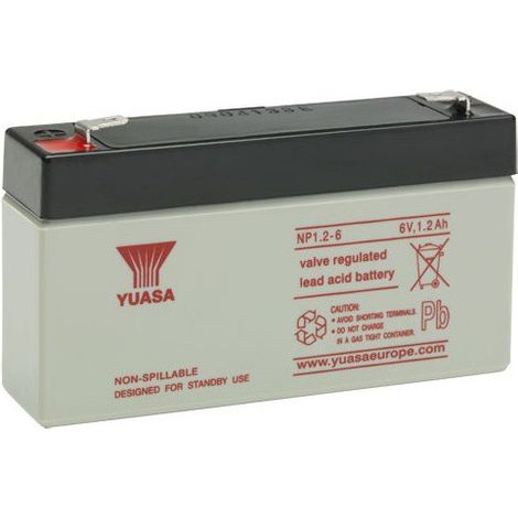 Batterie plomb étanche NP1.2-6 Yuasa 6V 1.2ah (1/2)