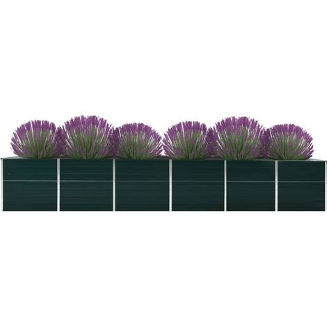 Maison Exclusive - Arriate de jardín de acero galvanizado verde 4 (1/5)