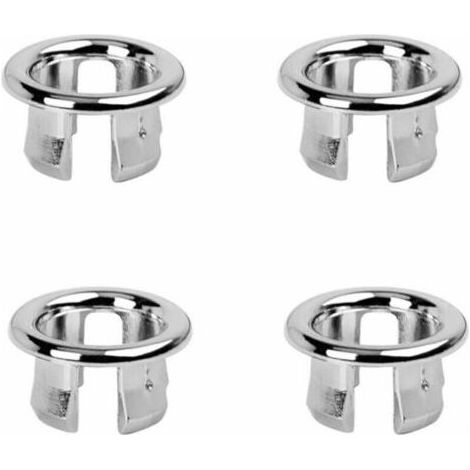 Set mit 4 Überlaufringen für Waschbecken, Ersatzteile für Badezimmer- oder Küchenspülen. (1/5)