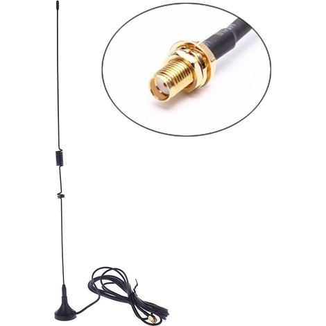 Antenne télescopique universelle à gain élevé UHF SMA-F pour talkie-walkie NAGOYA UT-106UV, compatible avec les autoradios de voiture.-AquaForge