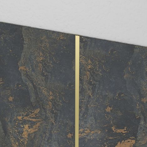 profilé de jonction en aluminium finition or brossé pour panneaux muraux - 20x5x2100 mm