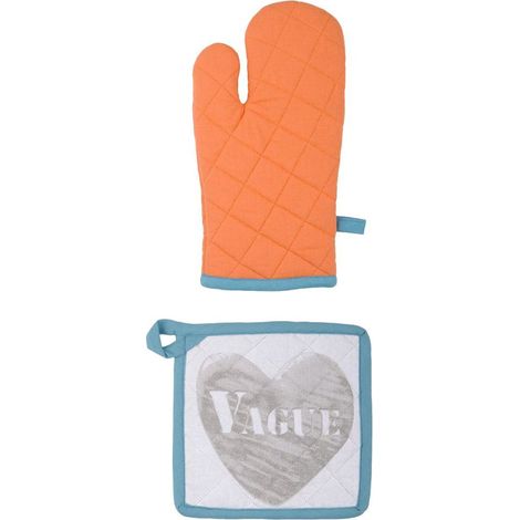 Ensemble gant et manique Stone Orange