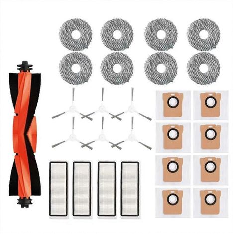 Accessoires pour aspirateur robot Xiaomi X20+ / X20 Plus : sac à poussière, chiffon de nettoyage, brosse latérale principale, filtre HEPA (1/5)