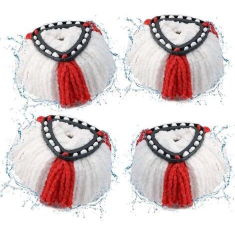 Lot de 4 Tête de Balai Serpillère 2en1 Vadrouille Serpillère pour Vileda Recharge Turbo (1/5)