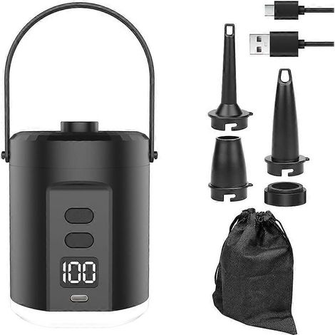Mini-tragbare Outdoor-Luftpumpe mit LED-Licht und digitaler Leistungsanzeige, zum Aufblasen und Ablassen der Luft in Luftkissen. (1/5)