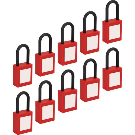 10 Cadenas de Sécurité avec Étiquettes pour Cadenassage Industriel Chimique et Électrique (1/5)