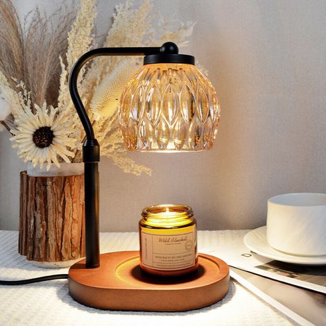 Glass wax melting lamp for flameless aromatherapy, wax melting candle lamp, wax melting candle lamp, wax melting candle lamp, ambient bedroom table lamp (1/4)