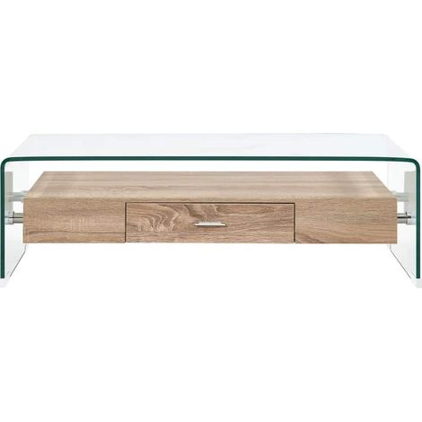 Maison Exclusive - Tavolino da Salotto Trasparente 98x45x31 cm in Vetro Temperato (1/5)