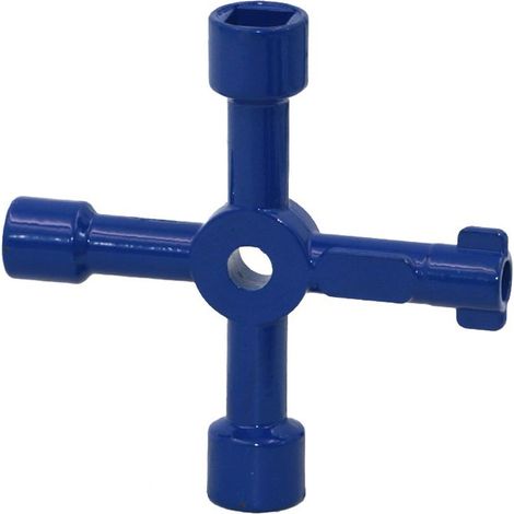 Clé 4 branches compteurs eau gaz 70mm MS134 GROOFOO couleur aléatoire outil plombier (1/5)