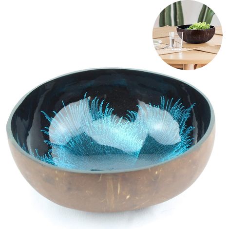 Plateau de rangement pour clés d'entrée, bol en coquille de noix de coco, bol en coquille de noix de coco importé, rangement pour la maison (1/5)