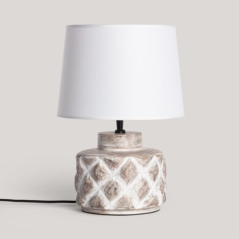 Tischlampe Holz  Kunt Divya ILUZZIA Weiß