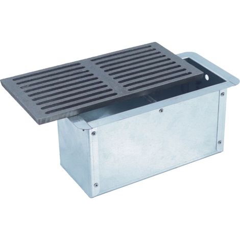 Fonderia Bongiovanni - Grille en fonte 29,5 x 15 cm et tiroir ramasse-cendres H 14 cm