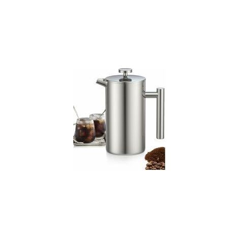 Cafetière à presse française en acier inoxydable 350ML, presse française avec triple filtres, presse française avec fonction de maintien au chaud et piston en acier