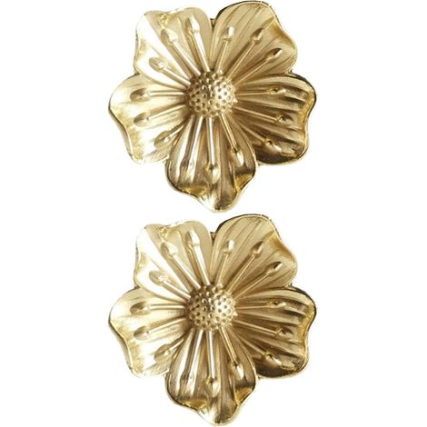 TOYANDONA Lot de 2 boutons meuble en laiton doré vintage à motif (1/5)