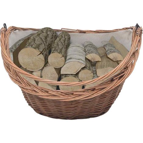 Maison Exclusive - Panier à bois de chauffage avec poignée 60x44x55 cm Saule (1/5)