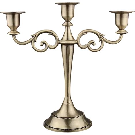 Décoration de table de bar rétro en métal doré, argenté et cuivré, style romantique, chandelier simple (1/5)