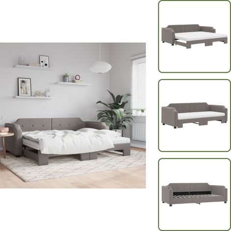 Sofá cama con cama nido - vidaXL Sofá cama nido con colchón tela taupe 80x200 cm - Sofá cama con colchón