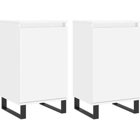 Aparador buffet cómoda armario mueble organizador cocina salón salón juego de 2 40 x 35 x 70 cm madera contrachapada negra 020036663