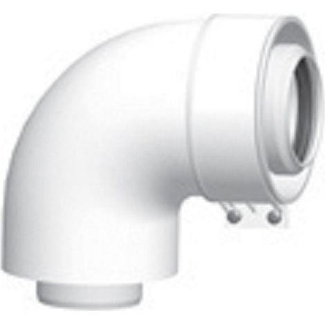 SCELTO DA DESIVERO Partenza a gomito 87° Bianco coassiale diam. 60/100 compatibile con Ferroli - Fondital - Italtherm  codice prod: DSV16364