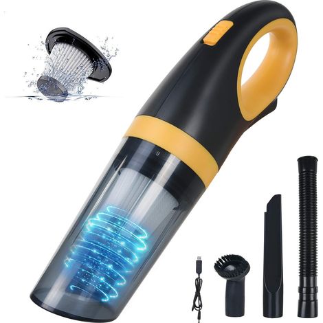 Aspirapolvere portatile 120W 9000PA, ricaricabile auto/cucina, filtro/ugelli lavabili, ricarica 3h (1/5)