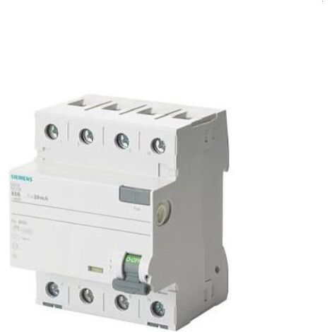 Siemens FI-Schutzschalter, FI 63/0,3A 3polig+N 400V 4TE selektiv 5SV3646-8