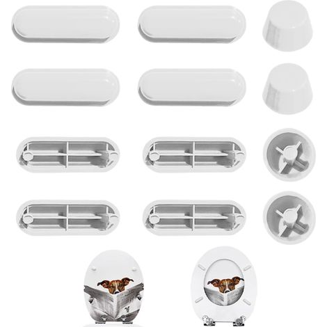 12 x ABS Toilet Seat Pads - Noise Cancelling for Toilet Seats - White (1/5)