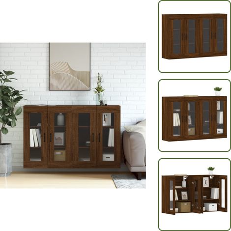 Armoires murales 2 pcs chêne marron bois d'ingénierie - Armoire Murale - Meuble Rangement - Buffet - Étagère Murale - Décoration Intérieure (1/5)