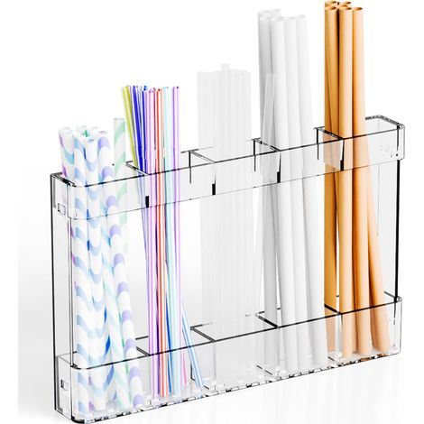Aufbewahrungsregal für Acryl-Strohhalme – für Schranktüren, mit Kleberückseite, keine Bohrungen zur Montage erforderlich. (1/3)