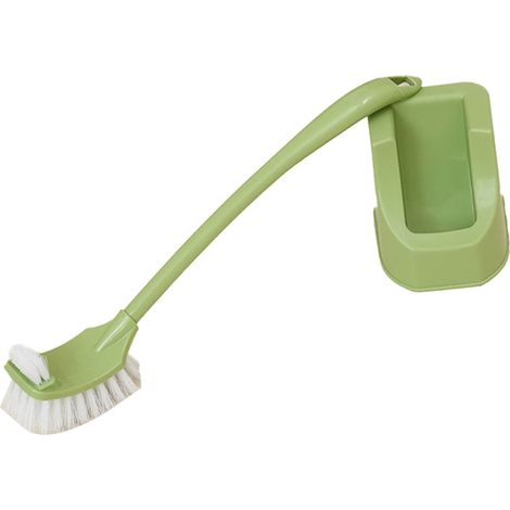 Scopa per WC creativa con supporto, a doppia faccia, stile europeo, set per il bagno, verde