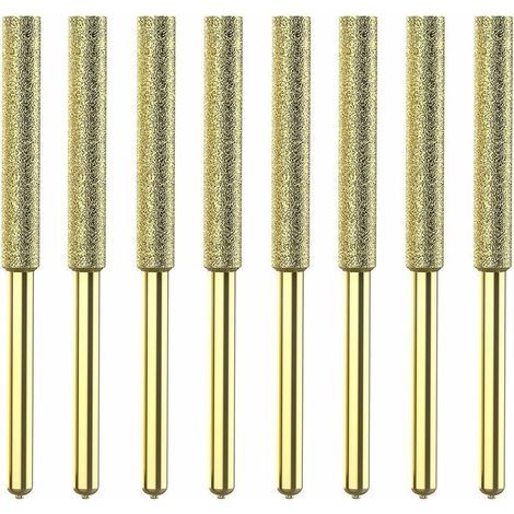 8Pcs Meches De Tronconneuse Affuteuse Diamantee Plaquee Titane Lime De Tronconneuse Electrique Haute Durete - 4Mm (1/5)