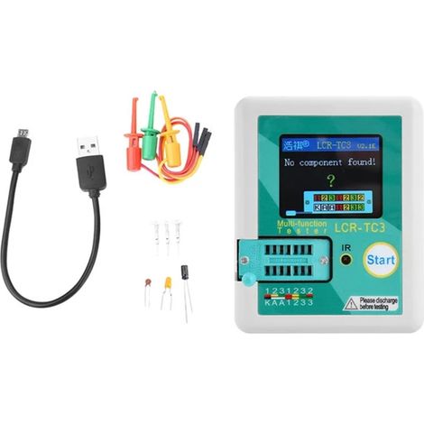 Testeur de Transistor LCR-TC3 Écran LCD TFT Multimètre Diode Triode Condensateur Testeur de résistance MOSFET NPN PNP Triac MOS(LCR-TC3) (1/5)