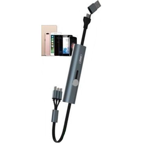TRADE SHOP - Cavo Di Ricarica Trasferimento Dati 6 In 1 Da Usb A Micro Usb/lightning/type-c 40w Q-sj11 -