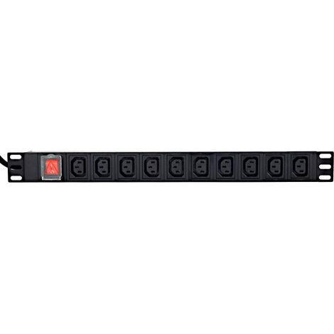 Unidad de distribución de energía (PDU) EnerGenie EG-PDU-10C132C19, 10 tomas C13, 1U, 16A, enchufe C20, cable de 2 m, negra (1/4)