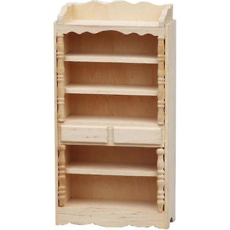 Bibliothèque miniature classique en bois brut (1/5)