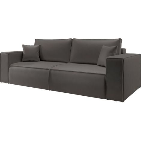 Selsey Farese Cuero – Schlafsofa 3-Sitzer mit Bettkasten, Kunstleder, Dunkelgrau (1/5)