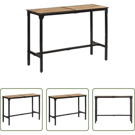 Massivholz -  Bartisch 150x55x107 cm Raues Massivholz Mango (1/5)